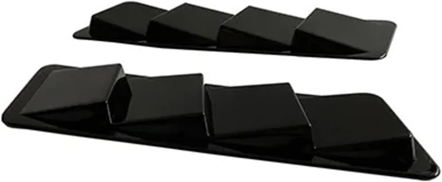 Universal Carbon Fiber Car Decorative Cell Air Flow Intake Hood Scoop Bonnet Vent Cover Stickers Decoration Styling(2pcs balck)