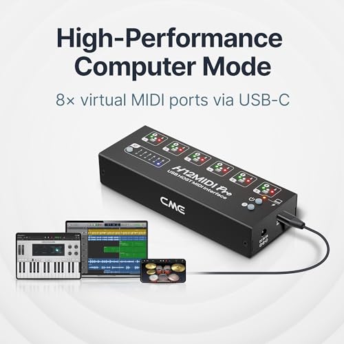 Image of CME H12MIDI Pro Portable USB Host MIDI Interface | Router, Filter, Mapper, TRS A /B + USB-C, 480 Channels, 9V /5V Dual Power, For Complex Rigs and Pedalboards