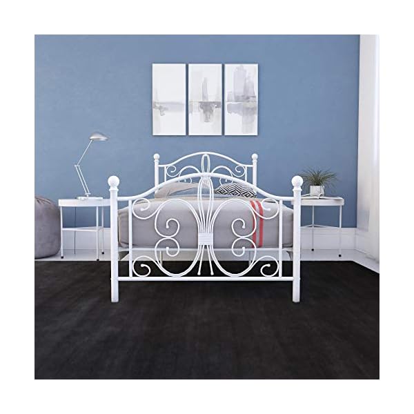 DHP Bombay Metal Bed White Uk - Image 6