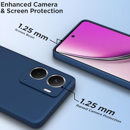 Image of Outlouders Back Cover for Realme P3 5G | Camera Protection | Durable Soft Matte Silicone Bumper Case (Blue)