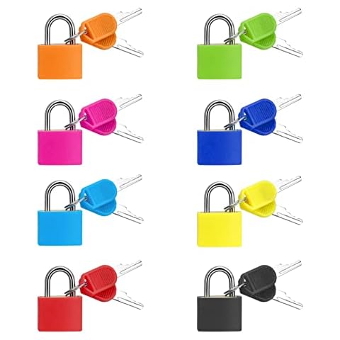 8 Pcs Locker Lock Luggage Locks with Keys Padlock with Key Small Lock Suitcase Locks Metal Padlock for School Gym Backpacks Boxs Cover