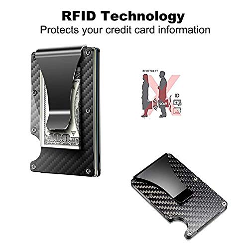 RuoFeng Carbon Fiber Wallet Money Clip Protector Credit Card Holder Wallet Clips For Men and Women (Black) - Thumbnail 6