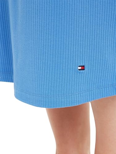 Tommy Hilfiger Damen Kleid Midi Dress Slim Fit, Blau (Blue Spell), XS – Ansicht 3