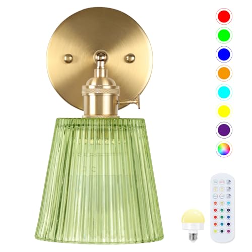 Battery Operated Wall Sconce,Vintage Battery Wall Light With Remote Dimmable