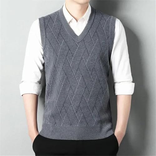 Men's Casual Thickened Sweater Tank Top Autumn and Winter Warm Men's V-Neck Vest2