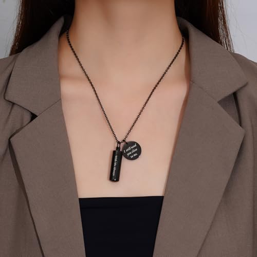 Cremation Cylinder Necklace for Ashes Stainless Steel Urn Locket Pendant Ashes Holder Memorial Jewelry - With Me Always4