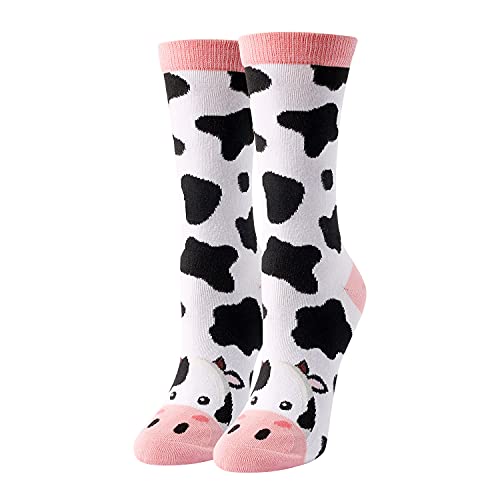 HAPPYPOP Funny Cow Gifts for Women Novelty Cow Socks Women Girls Cow Gifts for Cow Lovers