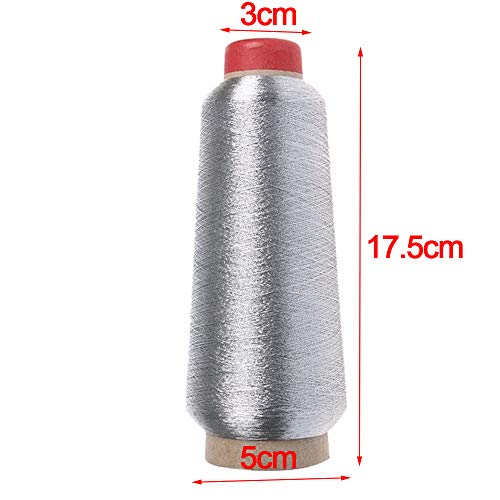 2 Pack Gold & Silver Embroidery Thread Sewing Machine Thread, Cross-Stitch Thread Line Textile Metallic Yarn Woven Line for Embroidery and Decorative Sewing, 3000M/3280 Yards Per Spool - Thumbnail 4