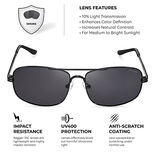 Image of Polarized Brow Bar Aviator Sunglasses for Men Pilot Military Style Metal Frame Driving Shades UV400
