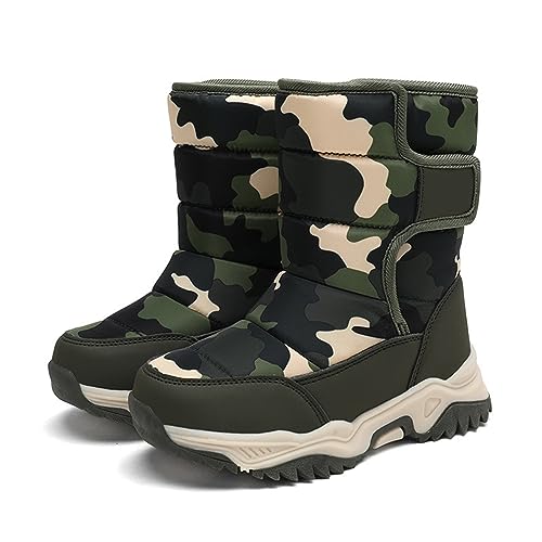 Boys' Cotton Shoes Camouflage And Fleece Thickened Winter Warm Cotton Boots For 4 To 14 Years Toddler Boots for Girls - Main Image