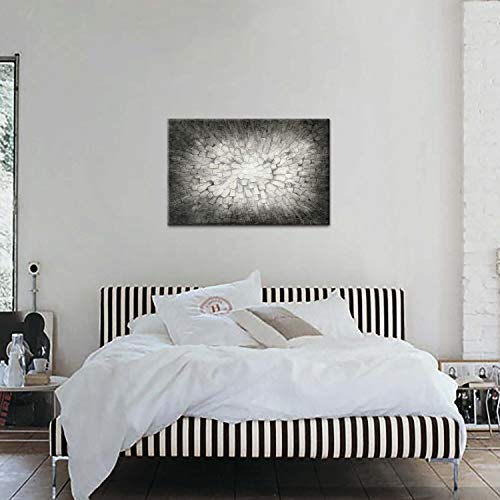 Artistic Path Dark Abstract Canvas Wall Art: 3D Squares Textured Painting Modern Picture Artwork For Office (36" W X 24" H,Multi-Sized) #TOP5