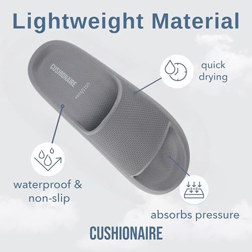 CUSHIONAIRE Feather EVA Mens Sandals – Slip On Recovery Slides, Lightweight Water Shoes for Men4