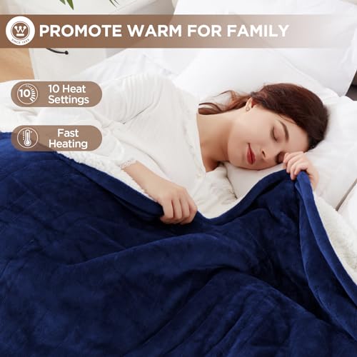 Westinghouse WH-HSF50-TEAL Electric Blanket Heated Throw | 6 Heating Levels & 4 Hours Auto Off | Flannel To Sherpa Reversible 50X60 thumb #6