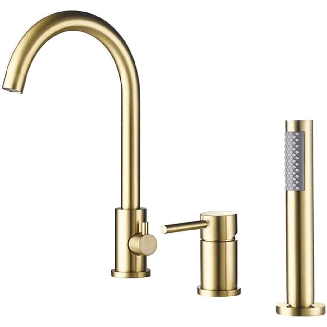 Robinet de douch et bain or brossé pour une salle de bain moderne et relaxante