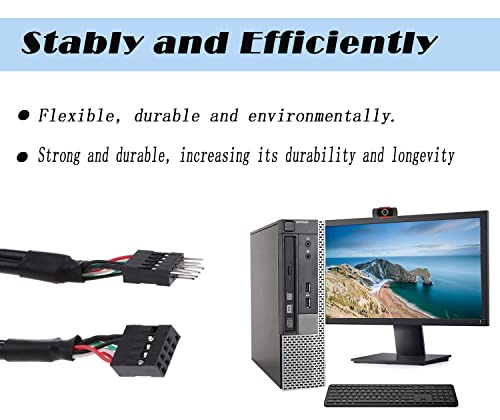 MEIRIYFA USB Header Extension Cable, USB 2.0 9-Pin Male to 9-Pin Female Internal Motherboard Header Cable - 50cm, 2 Pack - Image 3