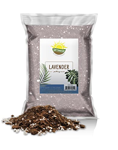 Lavender Potting Soil Mix (4 Quarts), Indoor / Outdoor Container Gardening Blend for Lavender Herb Plants