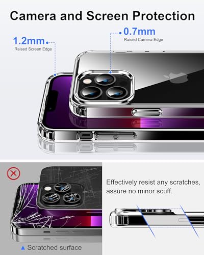 Image of HOOMIL Case for iPhone 13 Pro Max 6.7-Inch, Non-Yellowing, Drop Protection, Anti-Scratch Transparent Hard Back Phone Cover - Black