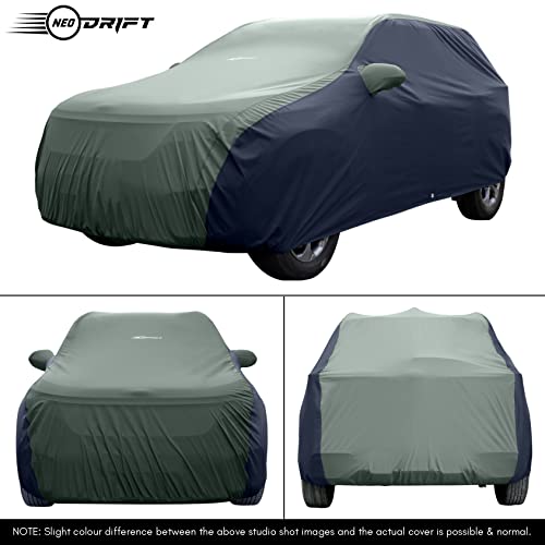 Image of NEODRIFT 'SuperTech' Car Cover for Tata Altroz (Front Long Antenna) (100% Water-Resistant, All Weather Protection and Tailored Fit) (Colour: L.Green+Black) (Model: 2020-2026)