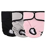 Wiederverwendbare Hundewindeln, 3er Pack Waschbare Windeln für Hunde Verstellbare Hundewindeln Saugfähige Hundewindeln Physiologische Windelhosen für Verschiedene Arten von Haustierhunden (S)