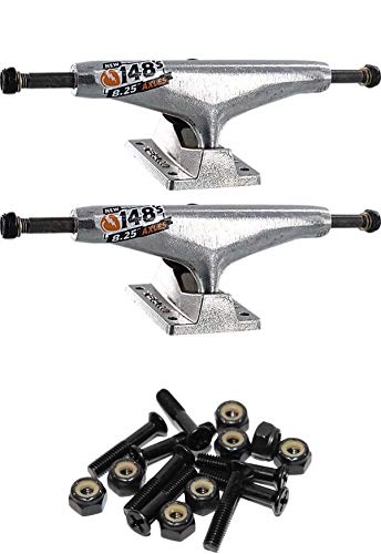 Thunder Trucks148 Team Polished Skateboard Trucks - 5.5" Hanger 8.25" Axle with 1" Raven Black Hardware - Bundle of 2 Items