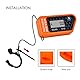 Jayron Digital LCD Drehzahlmesser Induktiver Drehzahlmesser Anzeige Maximale Drehzahl Wasserdicht für die Meisten Gasmotor Marine ATV Generator Rasentraktor Motorrad (Orange)
