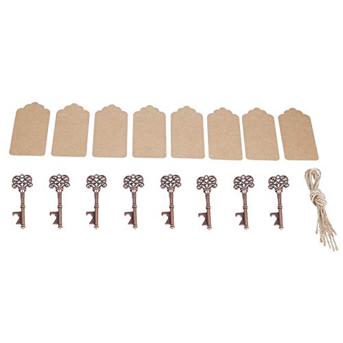 Mikrokos Abridor de Llaves Abridor de Botellas con Llave Llave con Forma de Llave 12 Piezas Abridor de Botellas con Forma de Llave Vintage Llavero de aleación Llavero de Cobre con Etiquetas Cover