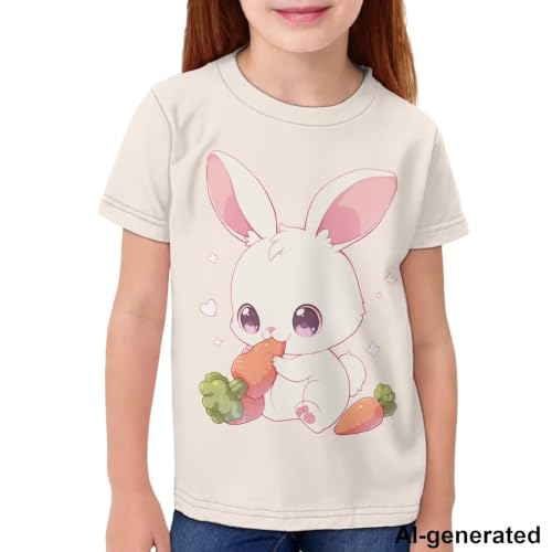 Image of Novelty 3D Graphic T Shirts for Kids Crew Neck Funny Animal Print Short Sleeve Girls Tshirts 3-16 Years