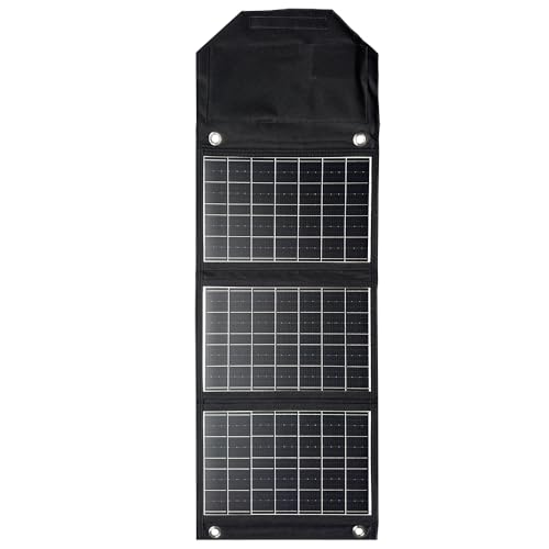 Cargador de Paneles solares Plegable de 45W con USB C y USB A Teléfono, Fuente de alimentación, Salida QC3.0 de la Tableta   Acampar, Caminar, Viajar con Mochila a Prueba de Agua