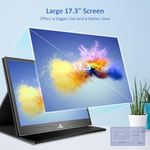Image of NexiGo 4K Portable Monitor 17.3 Inch, 400 Nits, FreeSync, 100% Adobe RGB, HDR IPS Display, Dual Speakers Eye Care Screen with OTG Expansion, for Laptop PC /MAC /Console /PS5, VESA & Smart Cover