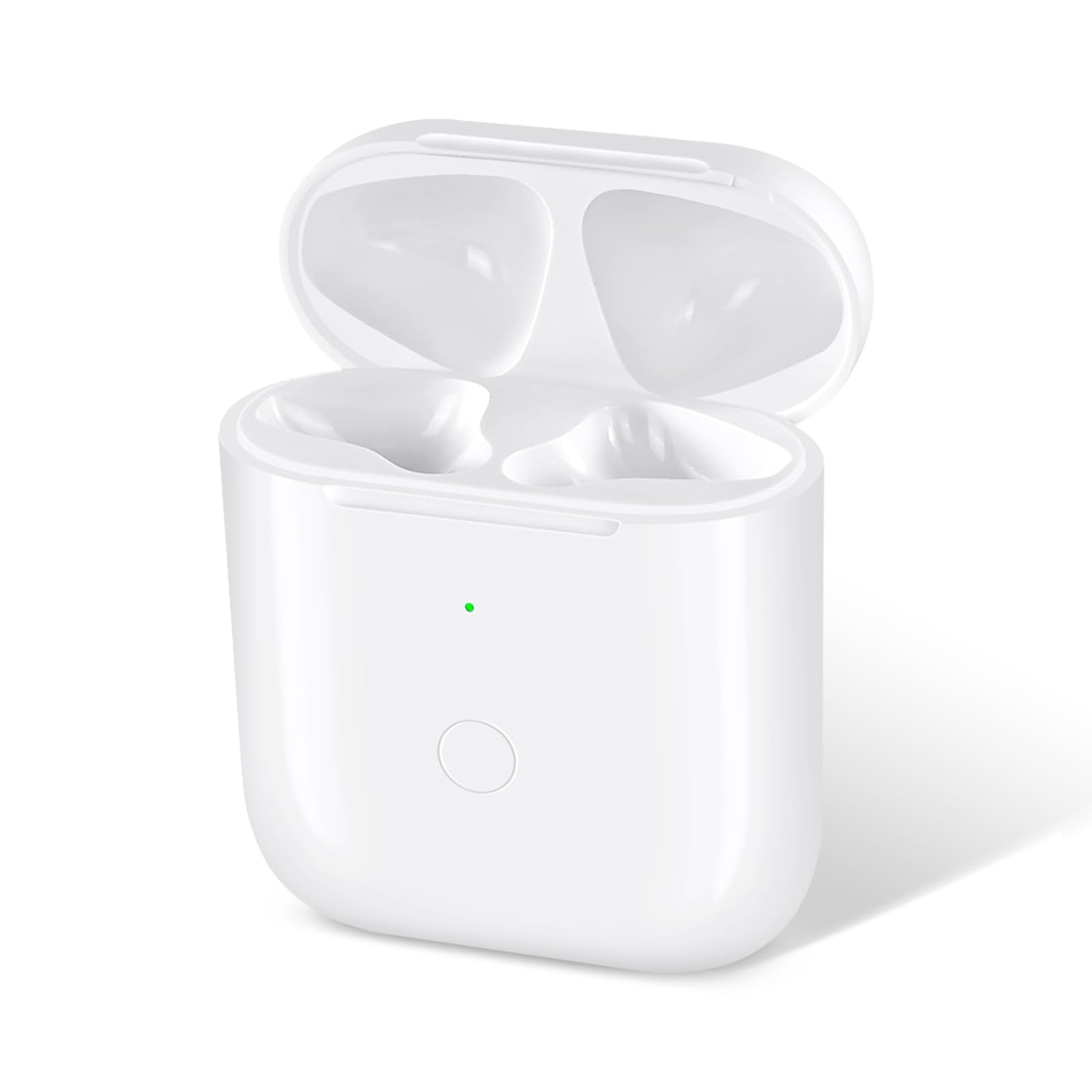 Wireless Charging Case Compatible with AirPod 1 2, Air Pods 1 2 Charger Case Replacement with Bluetooth Pairing Sync Button, No Earbuds,White