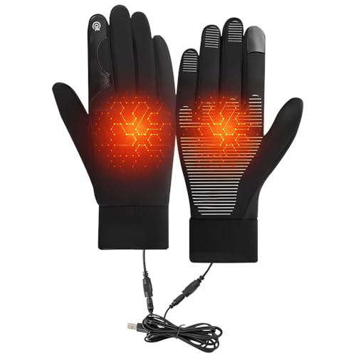 WDKXCN Beheizbare Handschuhe, Beheizte Handschuhe mit USB-Angetrieben, Touchscreen...