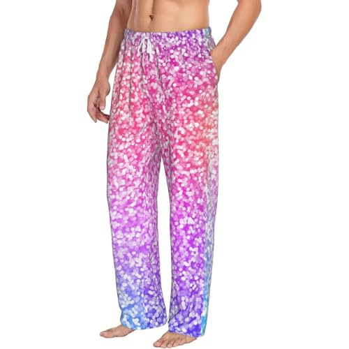 Colorful Glitters For Men'S Lightweight Pajama Pants Adjustable Drawstring & Pockets All-Season Sleepwear
