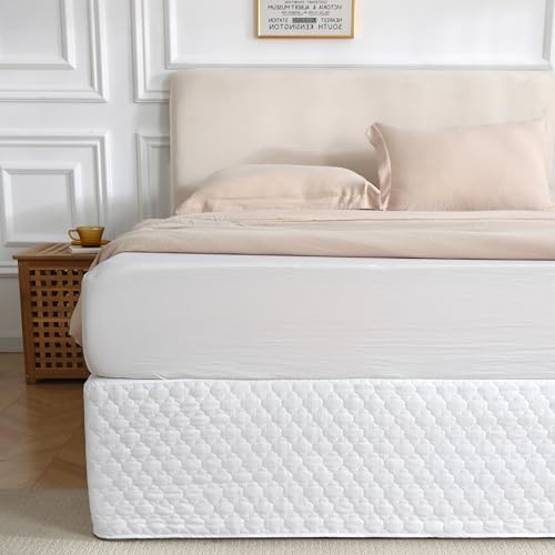 Houieso FULL QUEEN KING Size White Bed Skirt cover