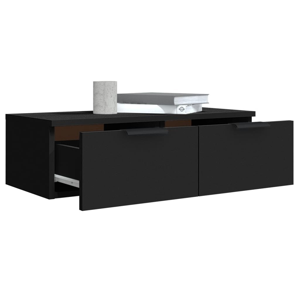 Armadietti & Stoccaggio-Pensile Nero 68x30x20 cm Legno Ingegnerizzato