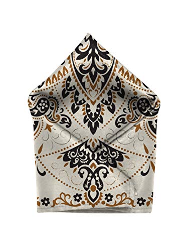 Image of BLACKSMITH Paisley and Floral Printed Italian Pocket Square for Men and Boys, for traditional Indian Wear like Bandhgala and Modi Jacket