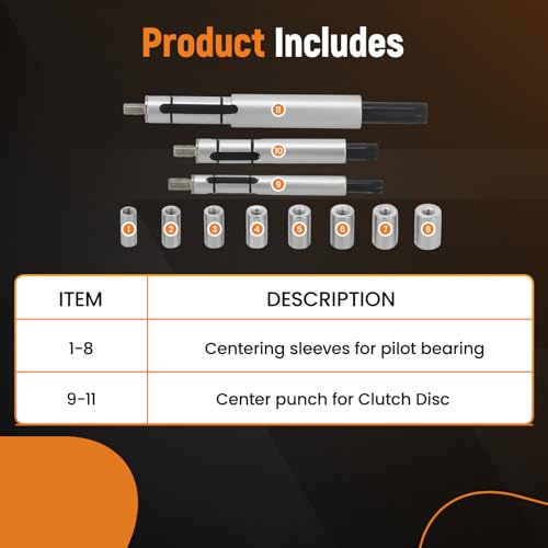 Image of maXpeedingrods Universal Clutch Alignment Tool Kit, 11PCS Clutch Disc Centering Tool, Metric Clutch Drive Plate Alignment Tool, with 3 Spindles Expanding Mandrel and 8 Pilot Adapters