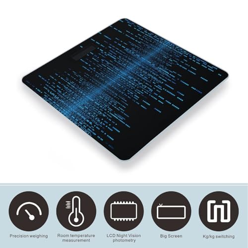 Báscula digital de baño con vidrio templado y pantalla LCD miniatura 3