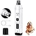 Casfuy Dog Nail Grinder with 2 LED Light for Large Medium Small Dogs - 3X More Powerful 2-Speed Electric Pet Nail Trimmer Rechargeable Quiet Painless Paws Grooming & Smoothing Tool (White)