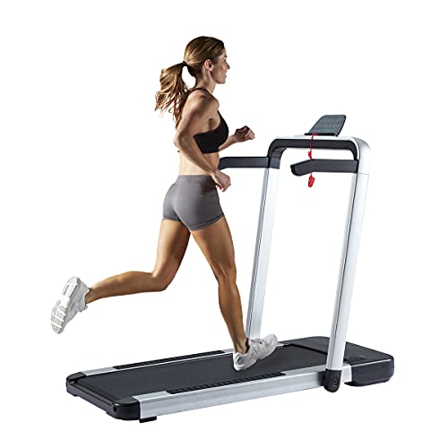 YOLENY Treadmill with App to Record Data, Run,Walk Folding Home Treadmill, 2.25HP Electric Treadmill with Remote Control, Two LCD Monitor