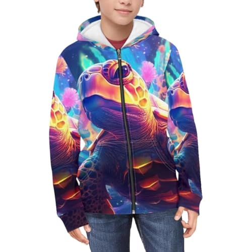 Cool Animal Print Hoodies For Boys Girls Casual Soft Novelty Zip Up Hoodie With Pockets3