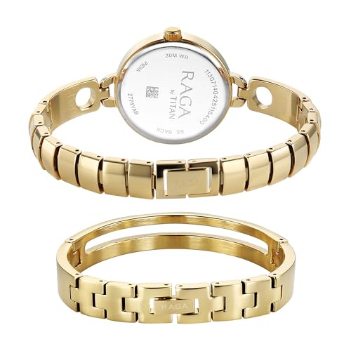Image of Titan Raga Contempore Quartz White Round Dial Men's Watch | Brass Solid Link Strap Material | Watches for Man | Watches for Men Analog - 2774YM01F