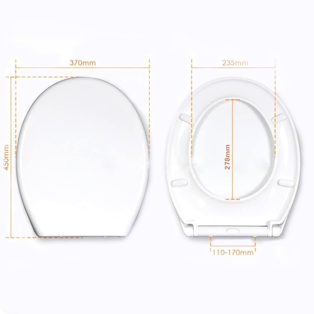 Ram® Abattant WC à relâchement rapide avec charnières et abattant en ABS blanc