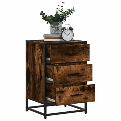 Table de Chevet Chêne Fumé : résolvez le désordre avec 3 tiroirs - 5
