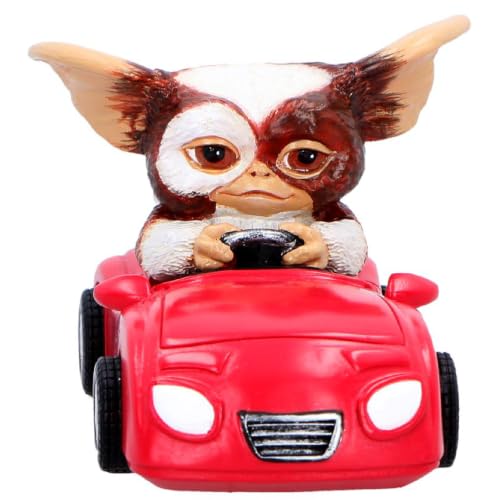Nemesis Now Gremlins Gizmo Joy Ride Figurine de collection en résine peinte à la main sous licence officielle Scène de voiture rouge, 6,7 cm