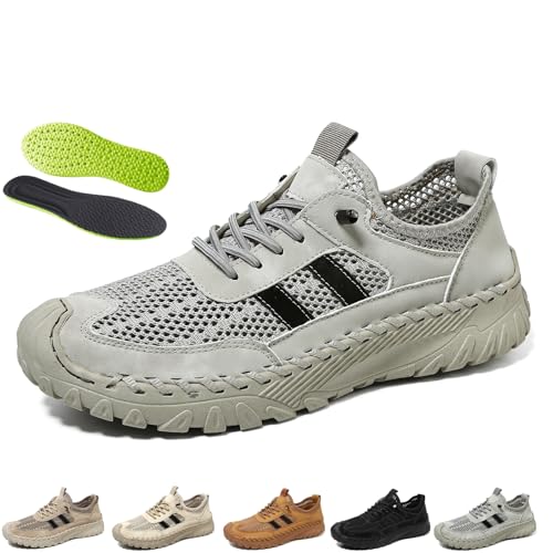 Zenfaze Orthopedic Shoes for Men, Zenfaze Slip On Orthopedic Hiking Shoes, Arch Support Breathable Mesh with Elastic Laces