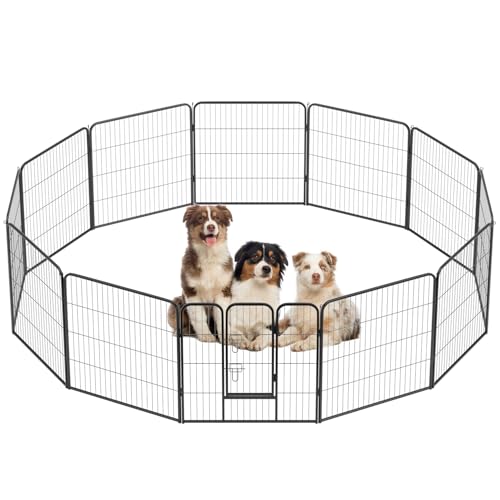 Image of BestPet | Dog Playpen | 32 Inch, 12 Panels | Heavy Duty Metal Pet Exercise Pen | Indoor Outdoor Fence Panels | Rust-Resistant, Removable, Tool-Free Setup | Anti-Skid, Expandable Design