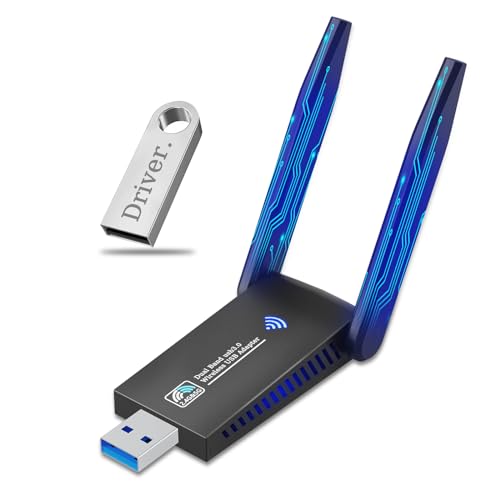 Ziquigoa USB WiFi USB Adapter for PC Laptop Desktop, AC1300M 2.4GHz/5.0GHz Band USB 3.0 WIFI Wireless Network Dongle w/High Gain 5dBi Dual Enhanced Antenna for Computer Windows 11 10 8.1 8 7 XP Vista Ziquigoa USB WiFi USB Adapter for PC Laptop Desktop, AC1300M 2.4GHz/5.0GHz Band USB 3.0 WIFI Wireless Network Dongle w/High Gain 5dBi Dual Enhanced Antenna for Computer Windows 11 10 8.1 8 7 XP Vista