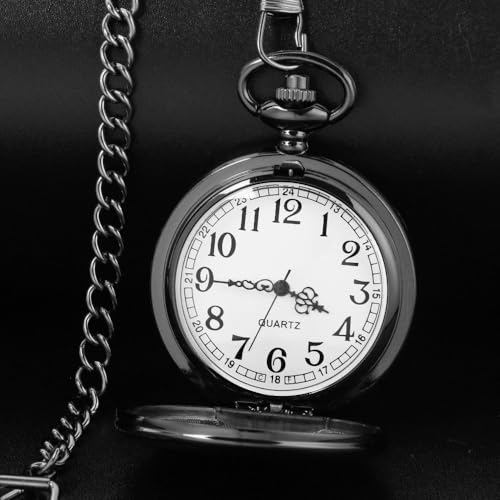 Image of Tiong Smooth Pocket Watch,Personalized Pocket Watch,Customized Watches for Men,Engraved Pocket Watches for Father's Day with Chain