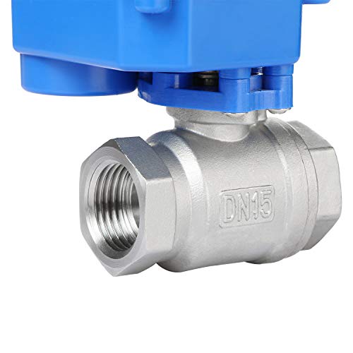 Vanne a sphere motorisee DN15 en acier inoxydable US Solid 9-24V AC DC - 7