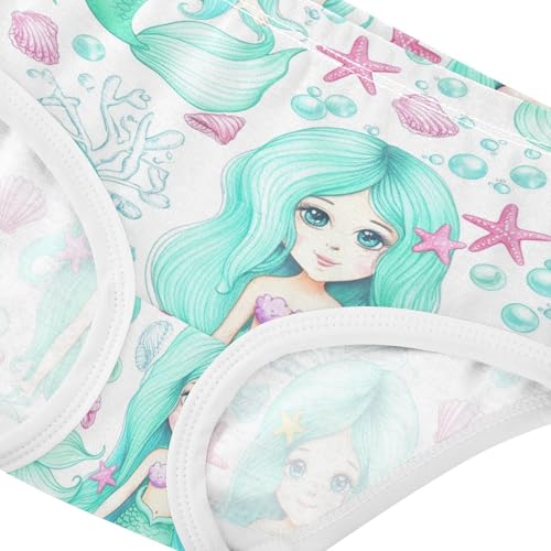 Joisal Fancy Girls Underwear Toddlers 2t Cotton Cute Panties Girl Cute Starfish Mermaid Turquoise Underpants Briefs4